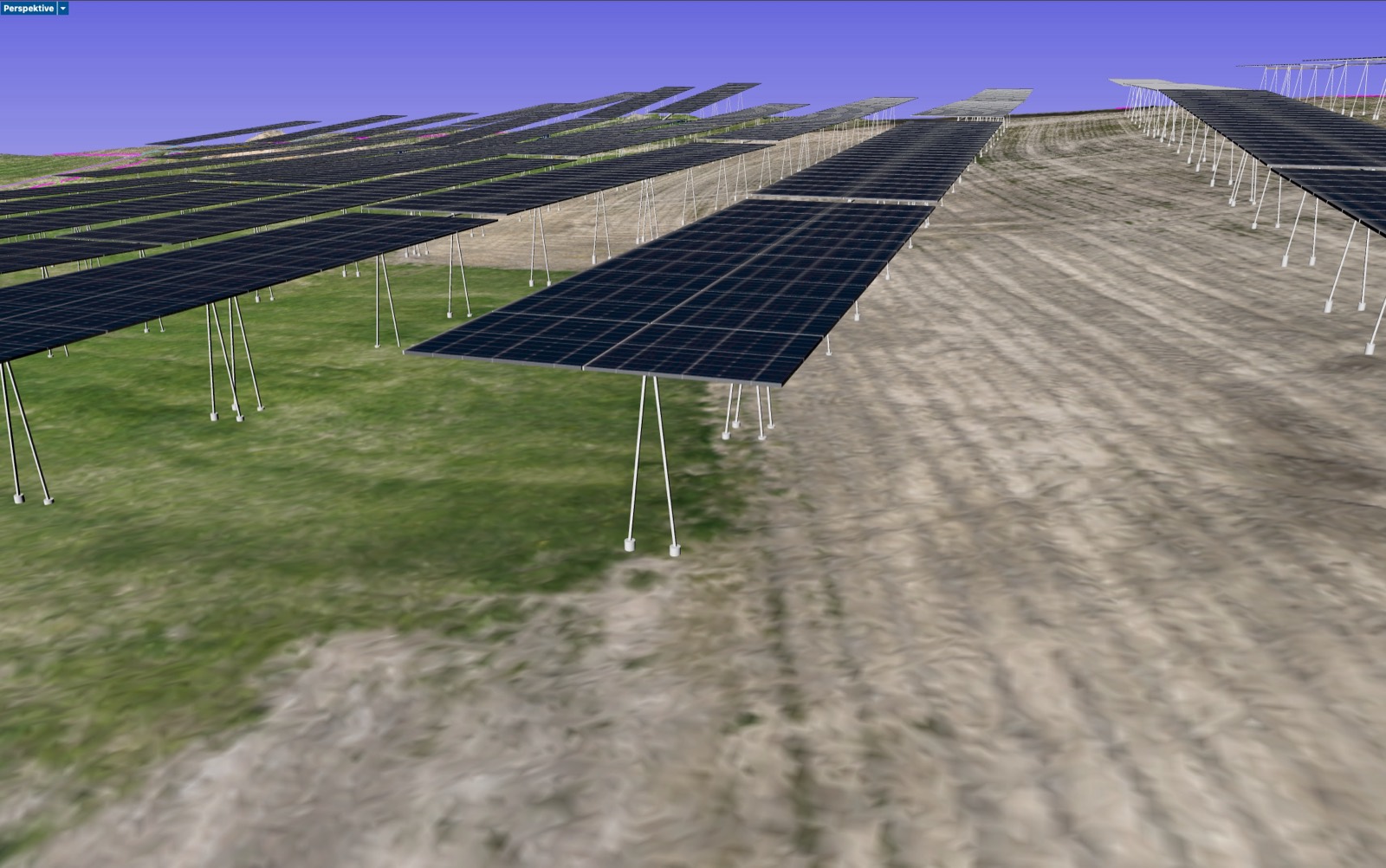 Digitale Planung: PV-Tische auf dem Gelände
